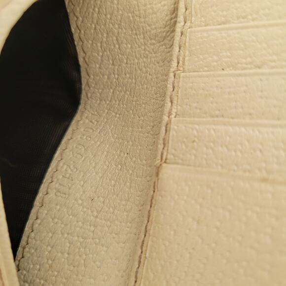 GUCCI Leather Card Bill Coin Wallet Medium Logo Bifold White Bone Compact Vintag - Picture 4 of 14